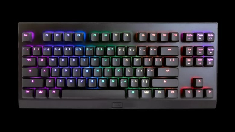 A Wooting optical mechanic keyboard with LED lights