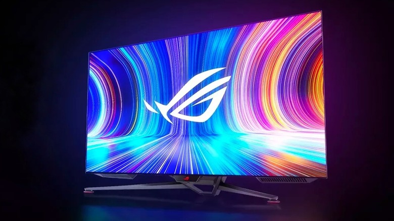 Multi colored Asus monitor