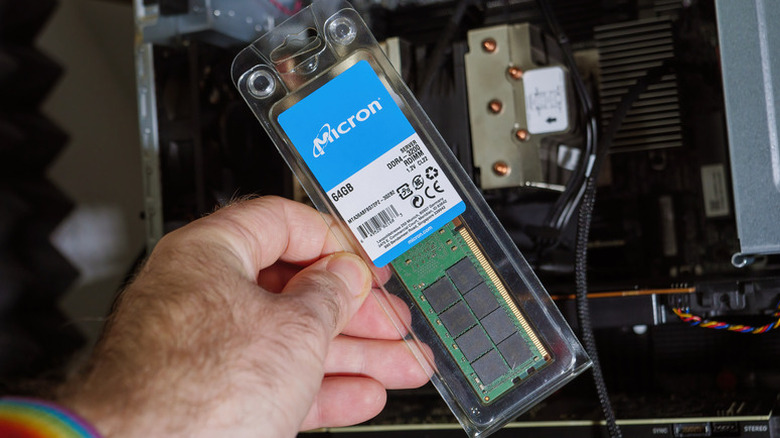 Micron RAM held in hand