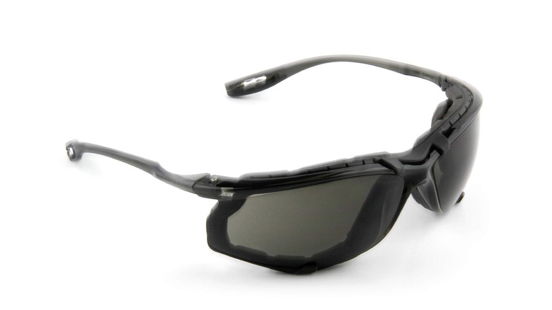 Black shaded safety sunglasses with an integrated gasket by 3M