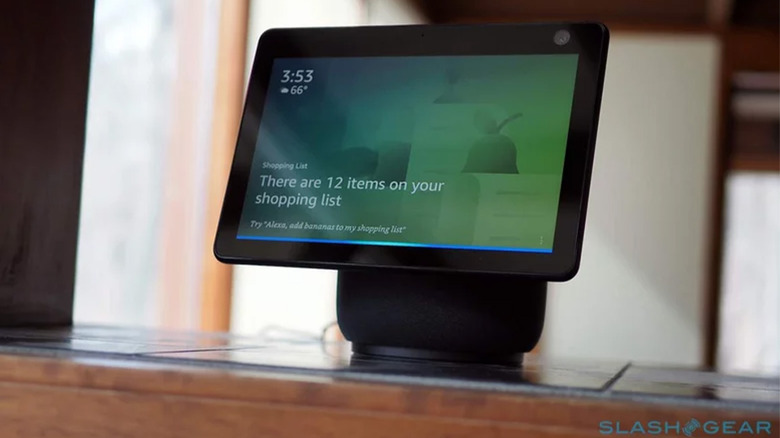 An Echo Show 10 on a countertop