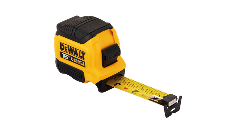A stock image of a DeWalt tape measure