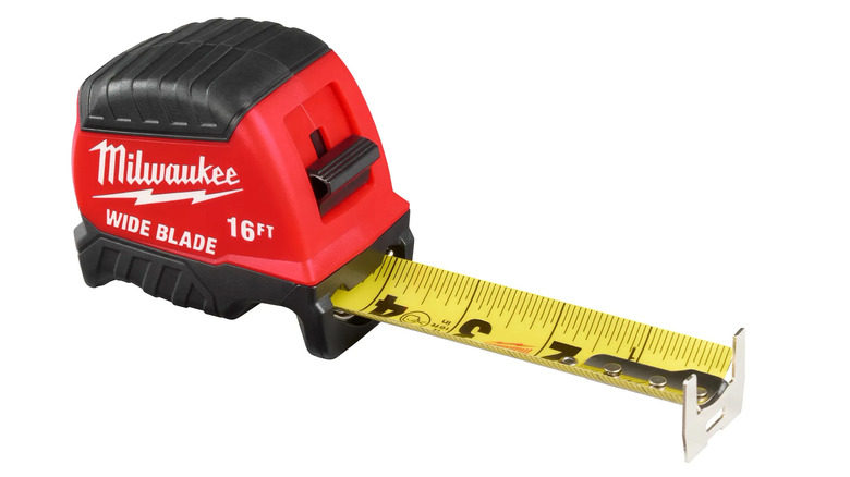 A stock image of a Milwaukee tape measure