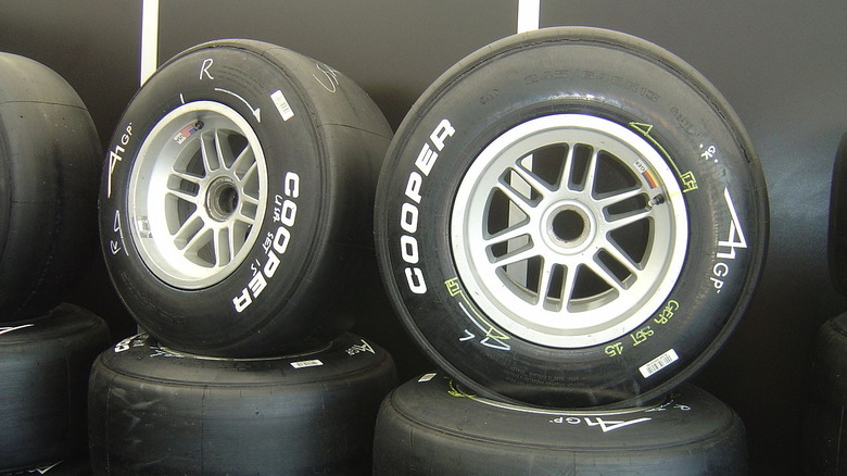 A rack of Cooper tires