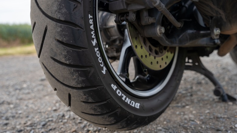 A Dunlop motorcycle tire