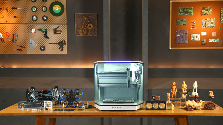 Makera Carvera Air on a counter with creations