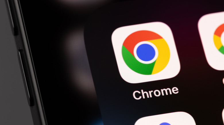 Google Chrome browser mobile icon app on an iPhone home screen