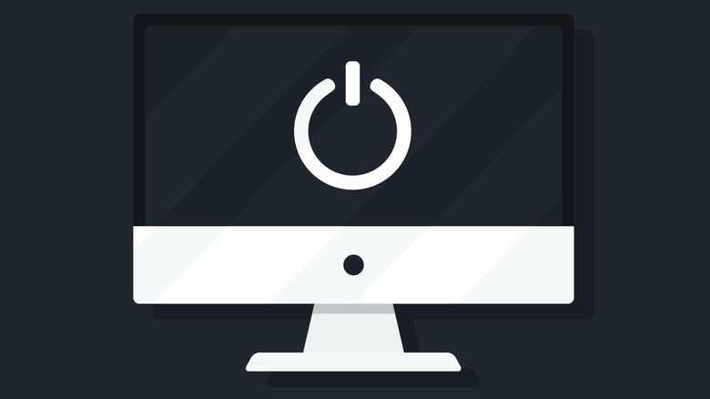 Power icon on computer screen