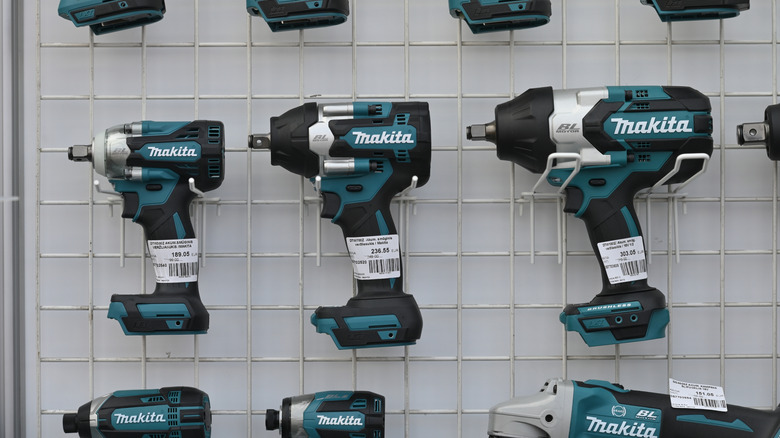 Makita tools on display