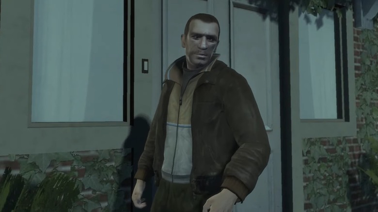 Niko Bellic outside a house in GTA IV game