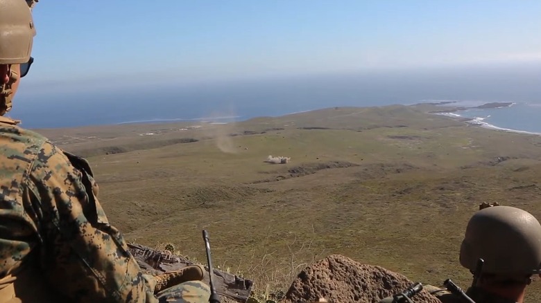Military soldiers doing training exercises on San Clemente Island