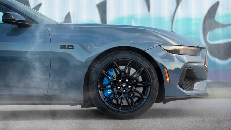 Current generation Ford Mustang with 5.0 V8 badging