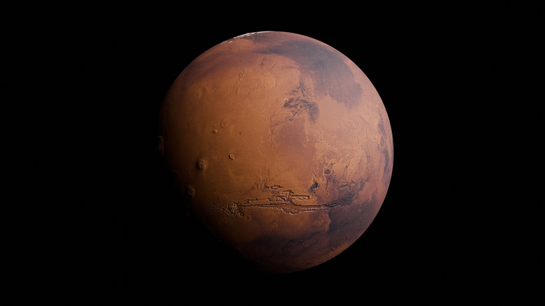 an artist rendering of the planet Mars