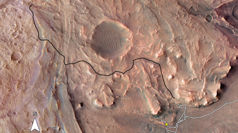 Jezero Crater's delta on Mars