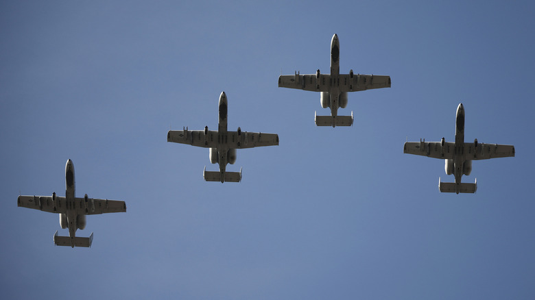 Maryland Air National Guard A-10s flying in formation