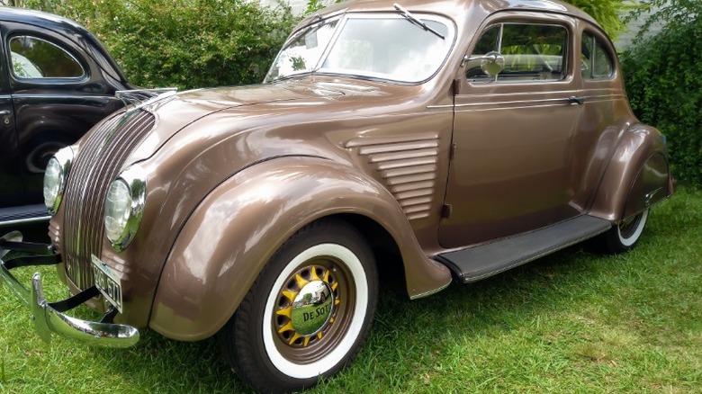 Bronz Chrysler Airflow at a car show