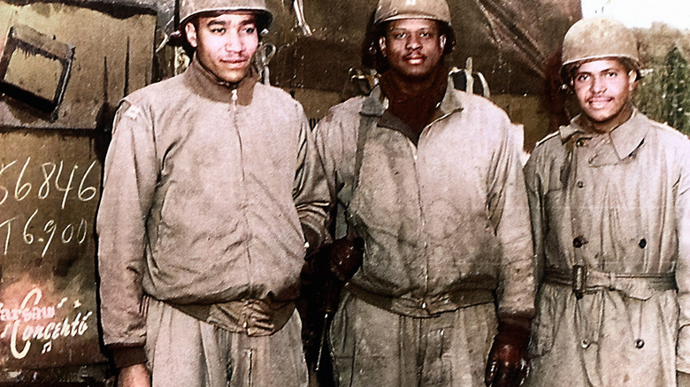 World War II soldiers with tank