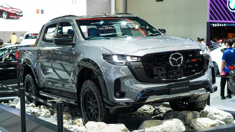 Mazda BT-50 pickup truck on display