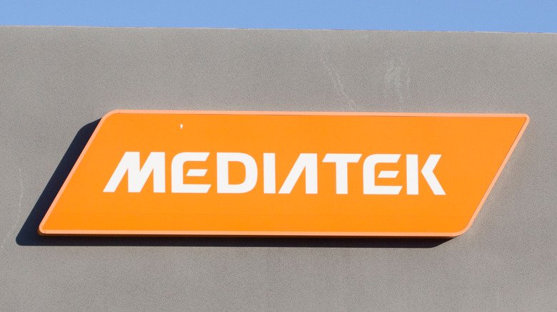 MediaTek sign on building