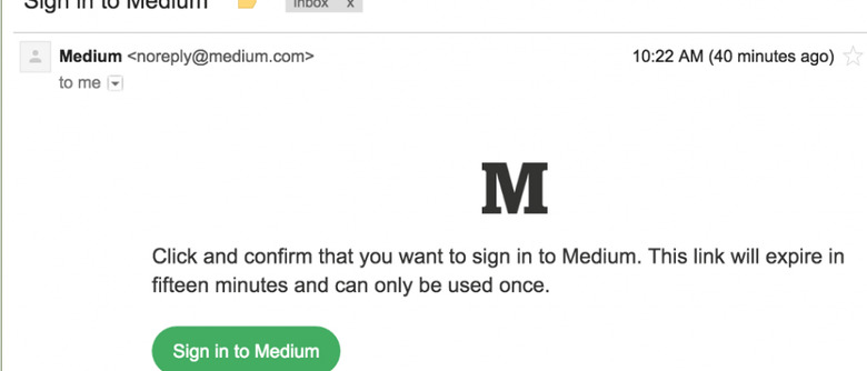 Medium replaces passwords with secure email links