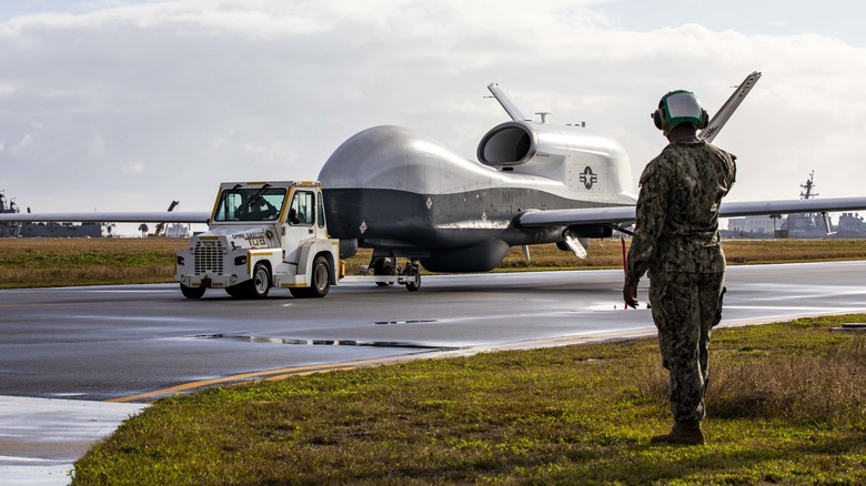 Taxiing MQ-4C Triton at Guam.