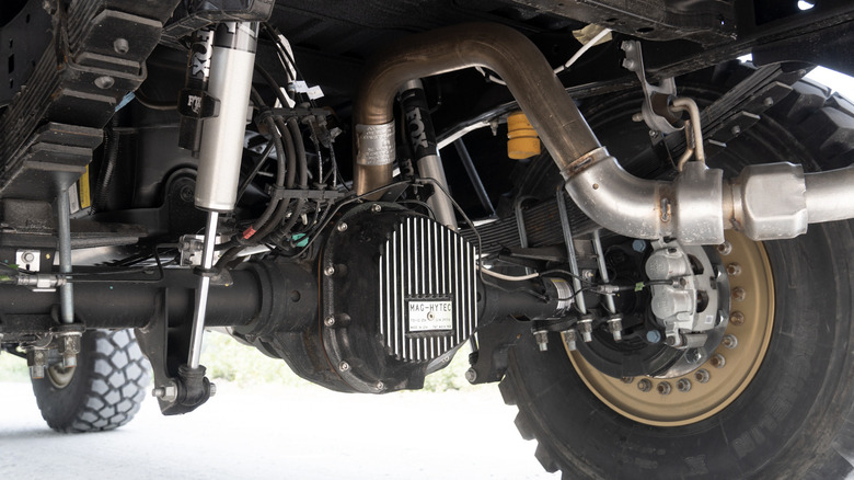 MegaRexx MegaRaptor rear differential, suspension, and exhaust