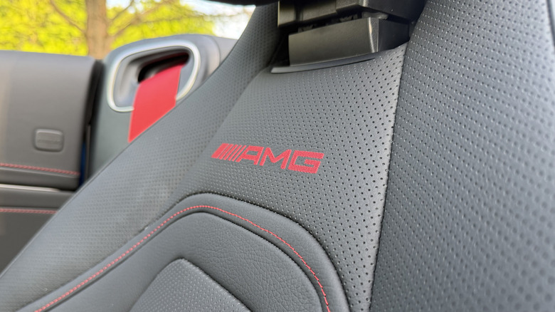 AMG logo on front seat