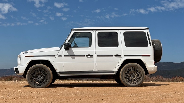2026 Mercedes-Benz G 580 side profile parked off-road