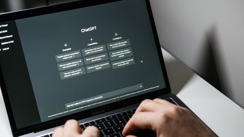 ChatGPT website laptop