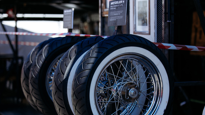 Metzeler tires on display