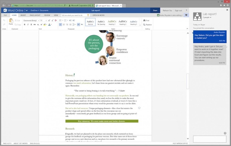 Microsoft adding Skype chat to Office Online web apps