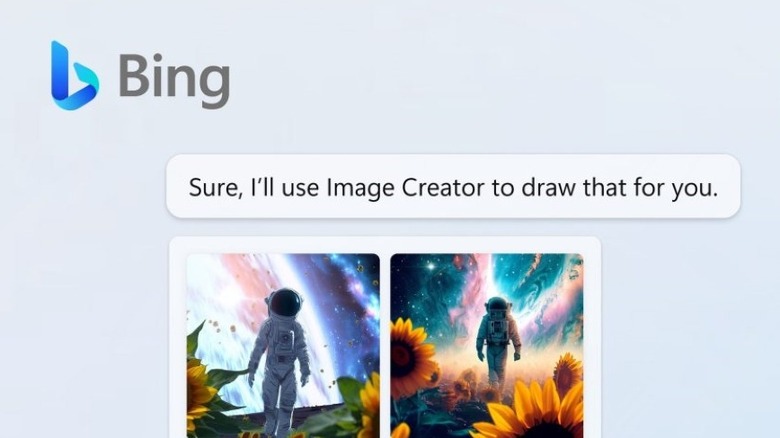 Screenshot of Bing Image Creator