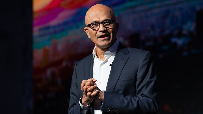 Microsoft CEO Satya Nadella speaking