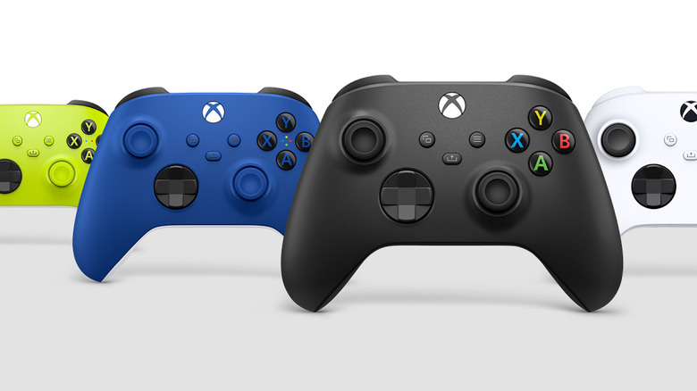 Lineup of Xbox Wireless Controllers in various colors