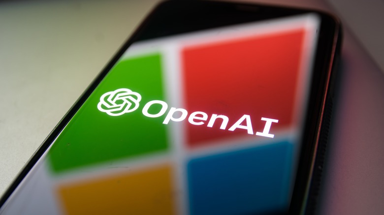 OpenAI Microsoft logo smartphone