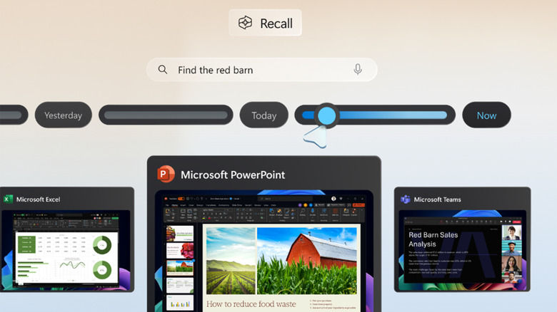 Microsoft Recall AI feature results