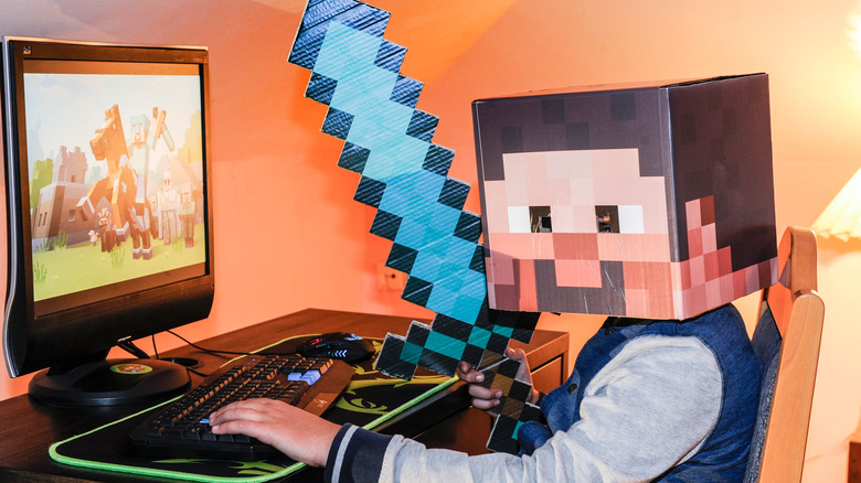 Playing Minecraft