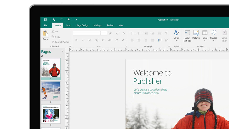 a screenshot of microsoft publisher 2019