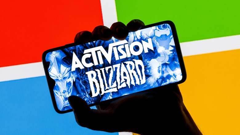 Activision Blizzard logo on phone