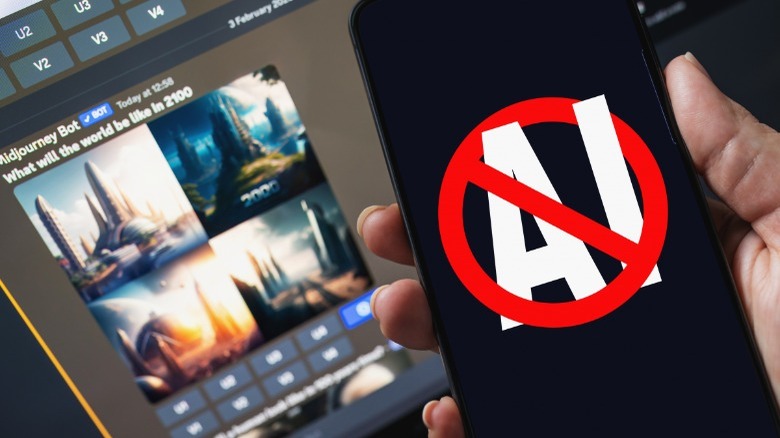 no AI sign smartphone