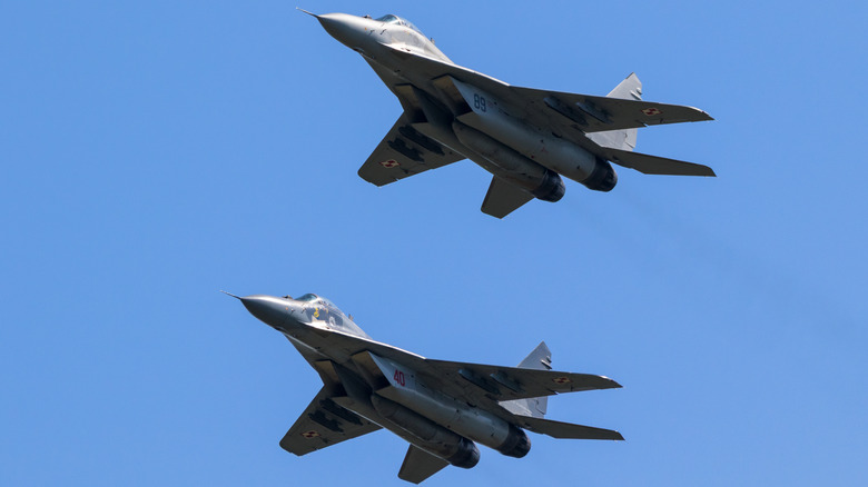 two MiG-29 fighter jets