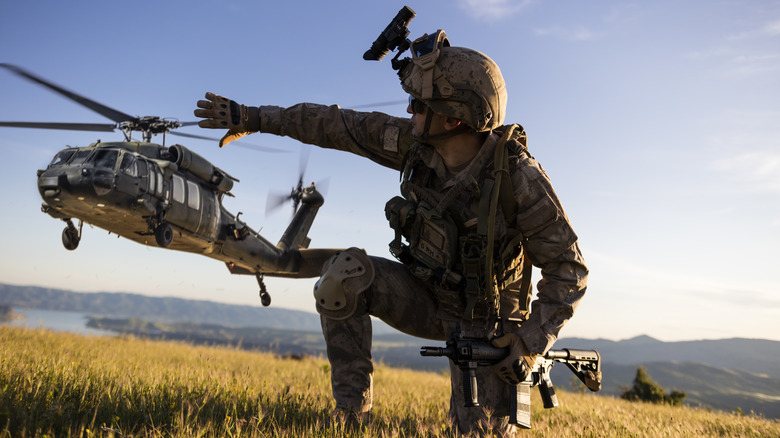 us soldier helicopter field