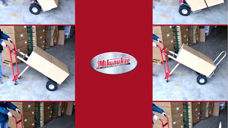 People using different Milwaukee hand trucks