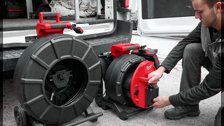 M18 325-foot Stiff Modular Pipeline Inspection System in use