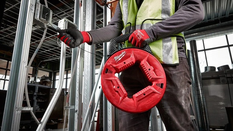 pulling wire with a Milwaukee fish tape
