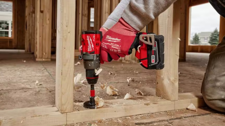 Milwaukee M18 Fuel ½-inch Drill/Driver in use