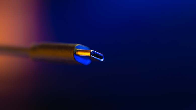 Close up of a USB-C connector