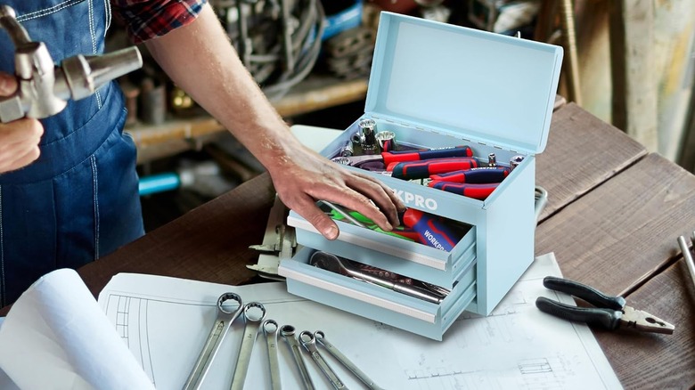 blue workpro tool box
