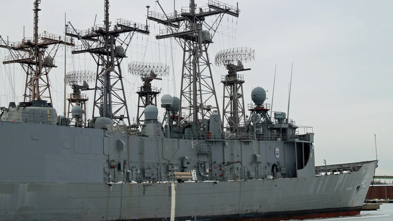 The decommissioned frigate USS Klakring