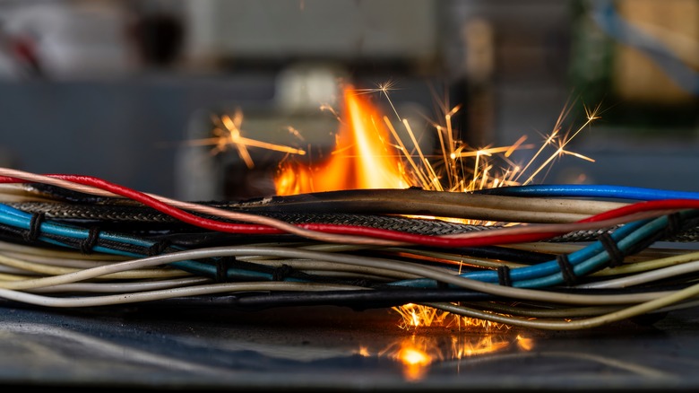 Fire in electric cables